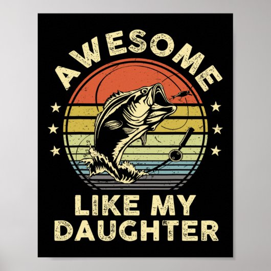Geweldige als mijn dochter Shirt B Fish Dad Funny Poster (Voorkant)