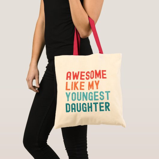 Geweldige als mijn jongste dochter familiefeest tote bag (Voorkant (product))