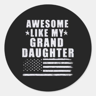 Geweldige als mijn kleindochter 4th of July Patrio Ronde Sticker
