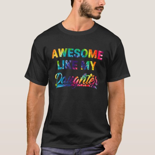 Geweldige als mijn papieren kleurstof Vaderdag T-shirt (Voorkant)