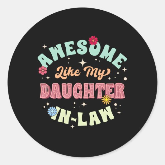 Geweldige als mijn schoondochter Father’S Day Fa Ronde Sticker (Voorkant)