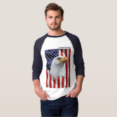 Geweldige Amerikaanse adelaar, de Amerikaanse vlag T-shirt (Voorkant volledig)
