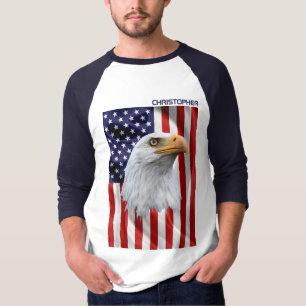 Geweldige Amerikaanse adelaar, de Amerikaanse vlag T-shirt