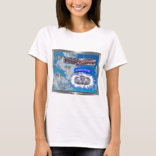 Geweldige Amerikaanse Paratrooper en Vlag T-shirt