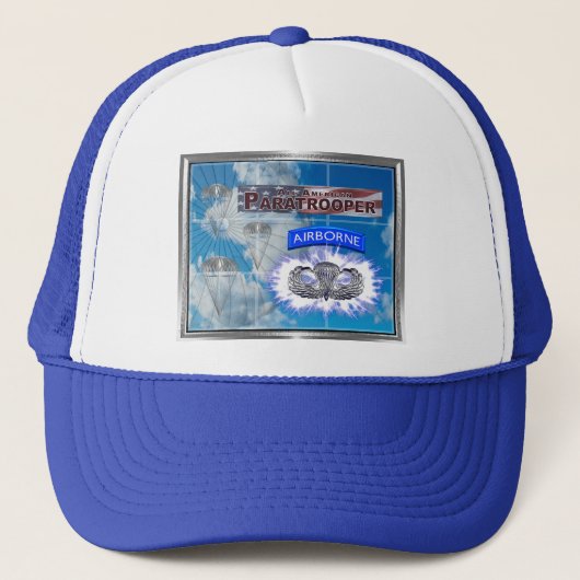 Geweldige Amerikaanse Paratrooper en Vlag Trucker Pet (Voorkant)