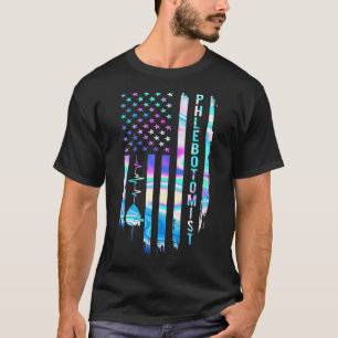 Geweldige Amerikaanse vlag Heart Phlebotomist T-shirt