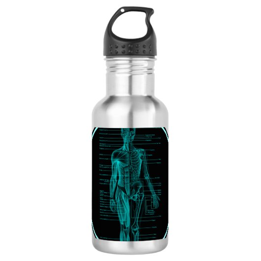 Geweldige anatomie: Human Body Chart Persoonlijk Waterfles (Voorkant)