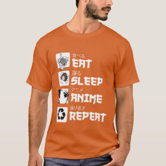Geweldige Anime Eten Slapen Anime HerhaalTienerjon T-shirt