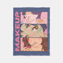 GEWELDIGE ANIME, MEISJE, MAKE-UP FLEECE DEKEN