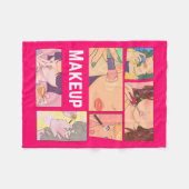 GEWELDIGE ANIME, MEISJE, MAKE-UP FLEECE DEKEN (Voorkant (Horizontaal))