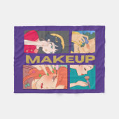 GEWELDIGE ANIME, MEISJE, MAKE-UP FLEECE DEKEN (Voorkant (Horizontaal))