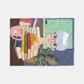 GEWELDIGE ANIME, MEISJE, MET BOEKEN, FLEECE DEKEN (Voorkant (Horizontaal))