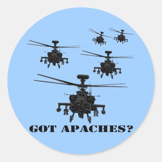 Geweldige Apache-helikopter Ronde Sticker (Voorkant)