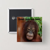 Geweldige Ape Fan Vierkante Button 5,1 Cm (Voorkant /achterkant)