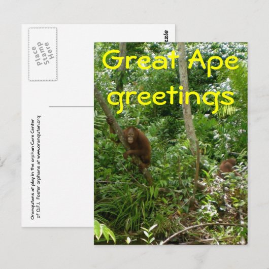 Geweldige Ape-vrienden Briefkaart (Voorkant / Achterkant)