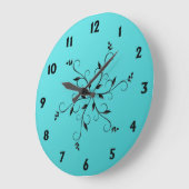 Geweldige Aqua Blue-nummers en -accenten Grote Klok (Hoek)