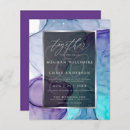 Geweldige Aqua Liquid Abstracte Ink 2 (Voorkant / Achterkant)