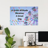 "Geweldige Attitude" Positieve Krachtuiting  Poster (Thuiskantoor)