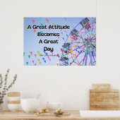 "Geweldige Attitude" Positieve Krachtuiting  Poster (Keuken)
