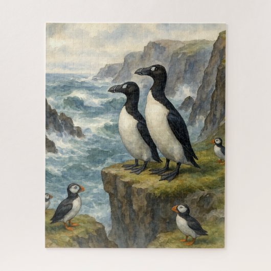 Geweldige Auk Wild kustscène Legpuzzel (Verticaal)