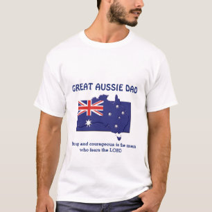 GEWELDIGE AUSSIE DAD Sterke dappere gepersonalisee T-shirt