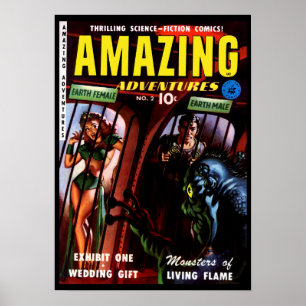 Geweldige Avonturen #2 Retro Sci-Fi-stripboek Poster