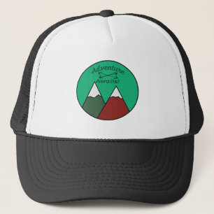 Geweldige avontuur wacht op het ontwerp van bergen trucker pet