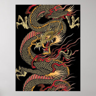 Geweldige azian dragon poster