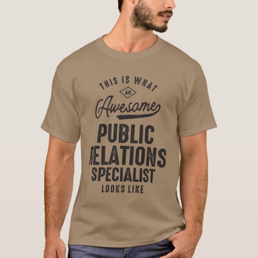 Geweldige baan als specialist in public relations t-shirt (Voorkant)