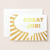 Geweldige baan Comic Bubble Gold folie Folie Kaarten (Voorkant met envelop)