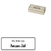 Geweldige baan! en de Naam van de Leraar Tekst Sja Rubberstempel (Gestempeld)