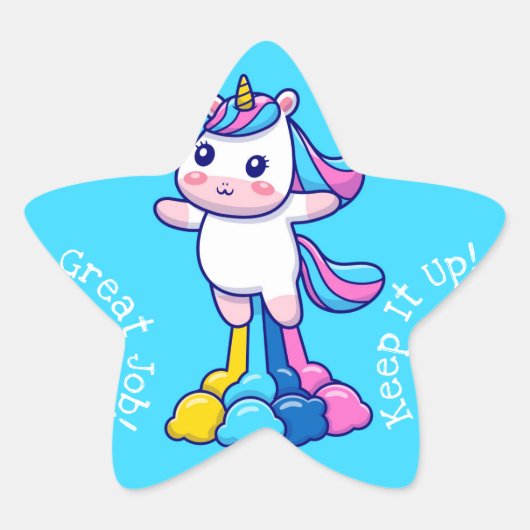 Geweldige baan Kawaii Ster Sticker (Voorkant)