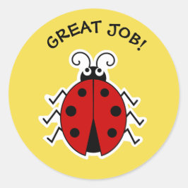 Geweldige baan lidybug leraren geel ronde sticker