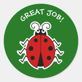 Geweldige baan lidybug leraren groen ronde sticker