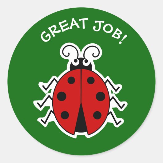 Geweldige baan lidybug leraren groen ronde sticker (Voorkant)