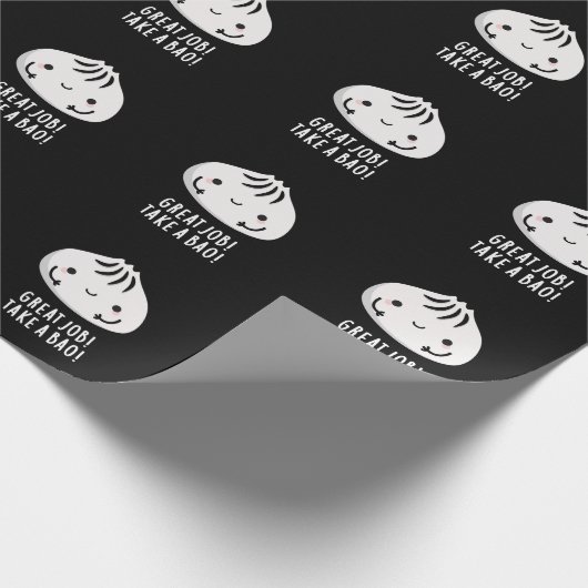 Geweldige baan neemt een bao Funny Dimsum Pun Dark Cadeaupapier (Hoek)