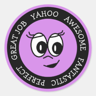Geweldige baan Paarse gezicht Stickers