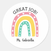 Geweldige baan regenboog ronde sticker (Voorkant)