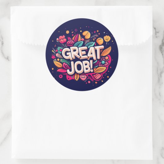 Geweldige baan ronde sticker (Tas)