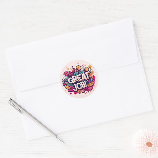 Geweldige baan ronde sticker (Envelop)