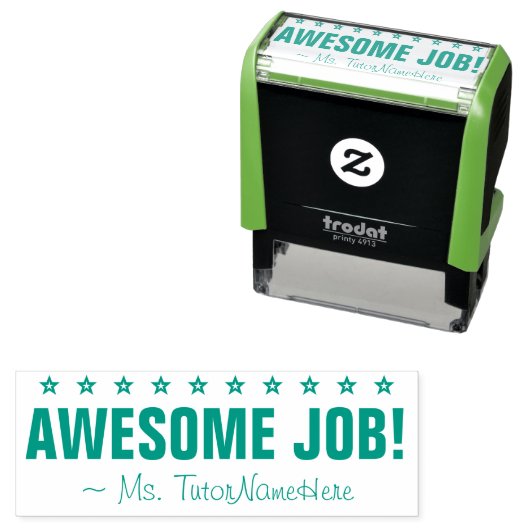 "GEWELDIGE BAAN!" Rubberstempel Feedback Zelfinktende Stempel (In situ)