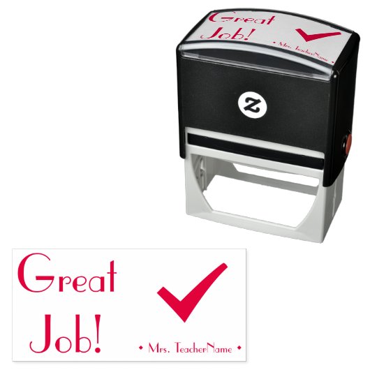 "Geweldige baan!" + Voorlichtingsnaam Rubberstempe Zelfinktende Stempel (In situ)