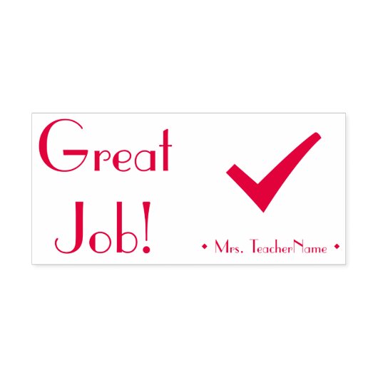"Geweldige baan!" + Voorlichtingsnaam Rubberstempe Zelfinktende Stempel (Design)