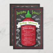 Geweldige baby shower met hete sap kaart (Voorkant / Achterkant)