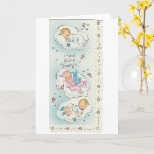 "geweldige baby's" kaart (Gele Bloem)