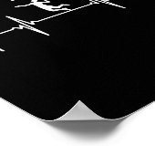 Geweldige Badminton Heartbeat Gift Shuttle Poster (Hoek)