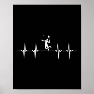 Geweldige Badminton Heartbeat Gift Shuttle Poster
