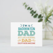 Geweldige Badminton Vader Vaderdag Funny Gift Briefkaart (Staand voorkant)