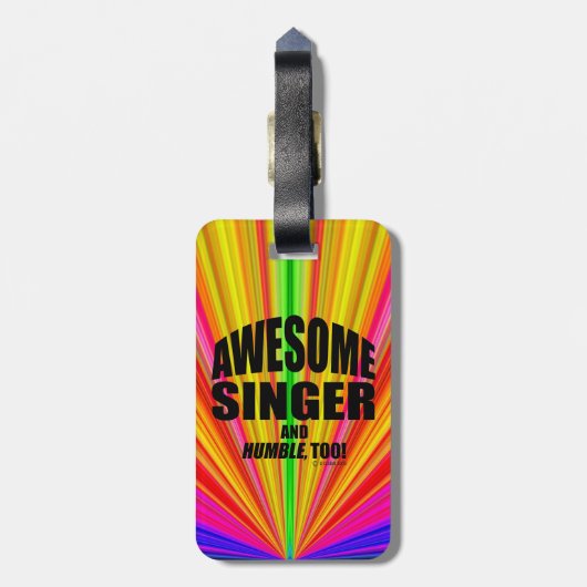 Geweldige Bagagelabel Singer (Achterkant verticaal)