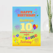 Geweldige Ballons Geel en Blauw UNISEX Birthday Kaart (Voorkant)